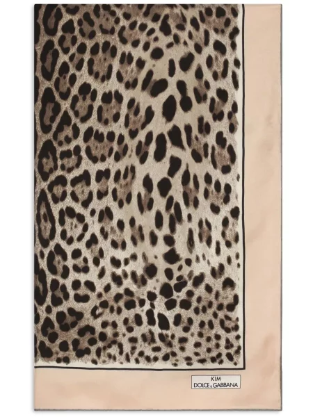 Fular Dolce & Gabbana de mătase cu imagine cu model leopard