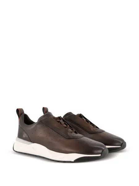 Sneakerși Santoni din piele maro