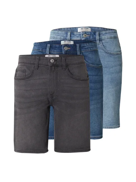 Only & Sons Jeans ONSWEFT albastru denim / albastru deschis / închis gri