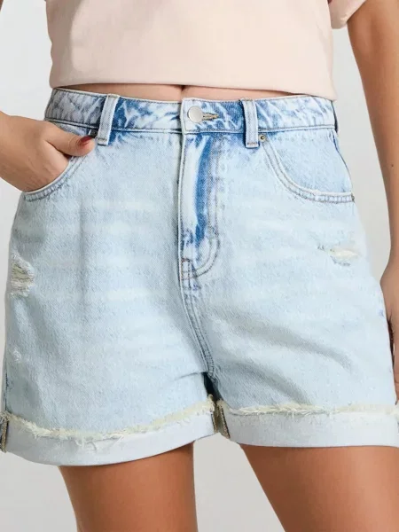 Джинсові шорти mom синій