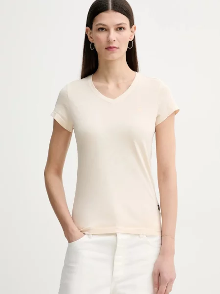 G-Star tričko Overdyed eyben slim v t béžové