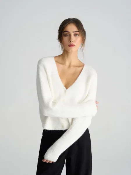 Кардиган DIVERSE поліестер/акрил білий