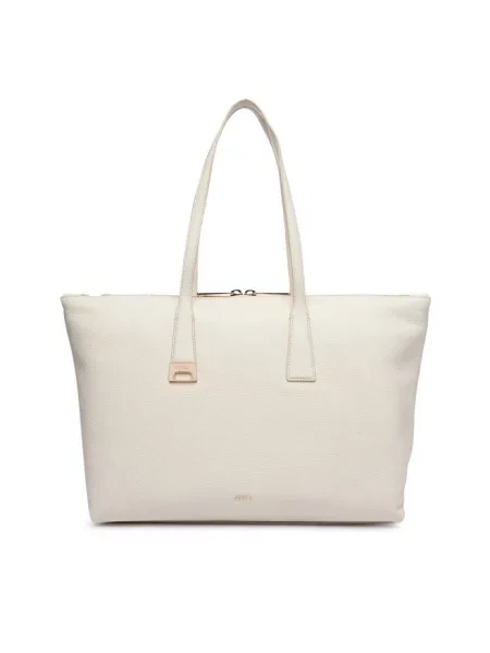 Furla torebka shopper skórzana Olivia L Tote biała