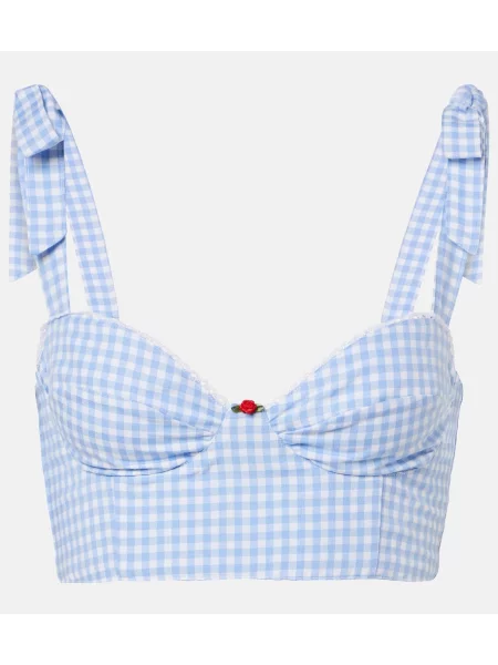 Top Bananhot popelinowy niebieski