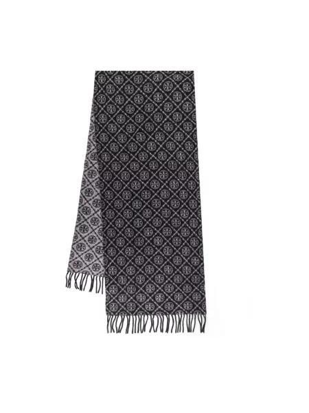 Szal Tory Burch wełniana czarna