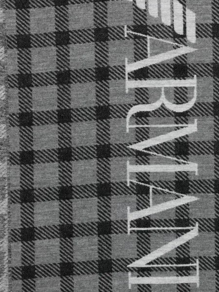Fular Emporio Armani în carouri gri