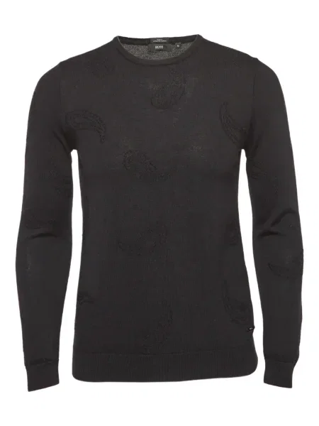 Pulover Boss cu model paisley negru