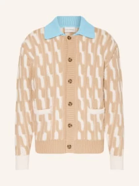 Drôle De Monsieur Sweter Le Cardigan Torsades Bicolore beige beżowy