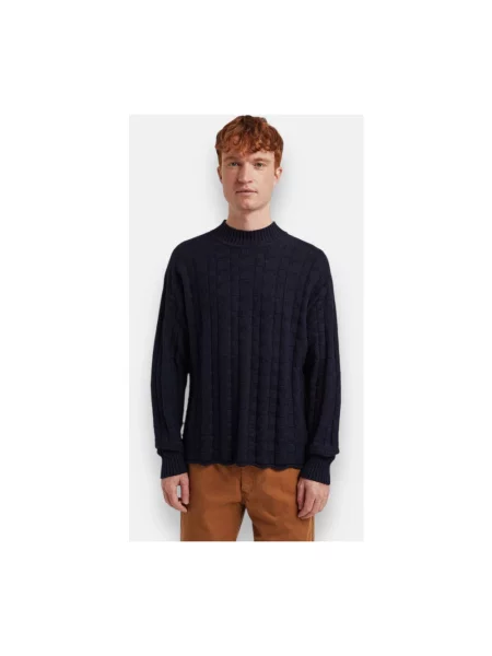 Sweter Norse Projects z kaszmiru niebieski