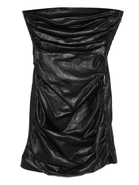 Rochie mini Amiri din piele de costum negru