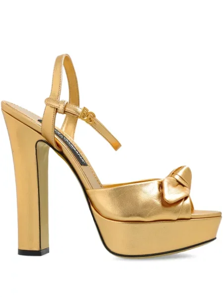 Кожени сандали Dolce & Gabbana жълто