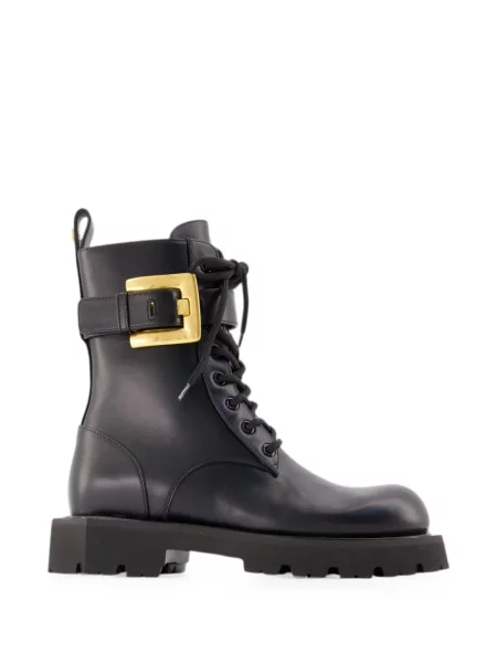 Cizme scurte Balmain cu cataramă cu bretele negru