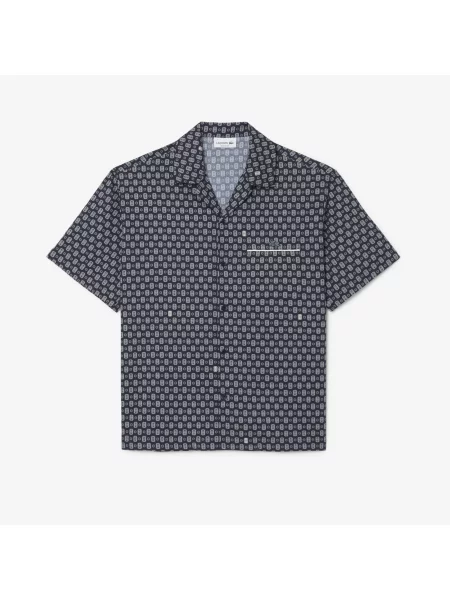 Lacoste Koszula Z Nadrukiem Relaxed Fit granatowa