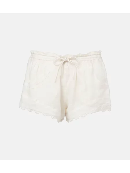 Pantaloni scurți Isabel Marant cu broderie alb