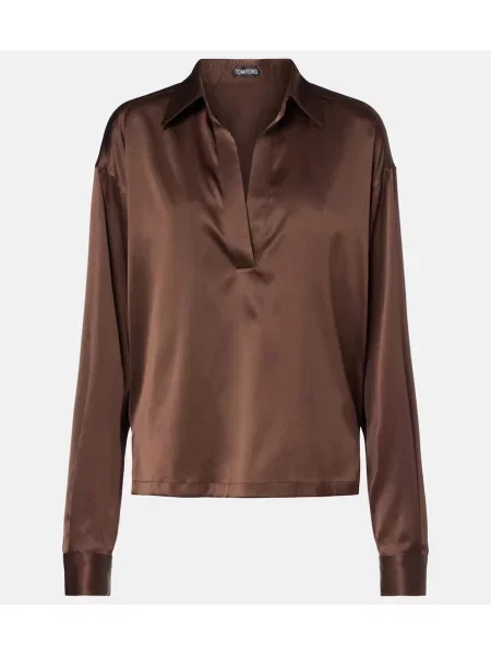 Top Tom Ford de mătase maro