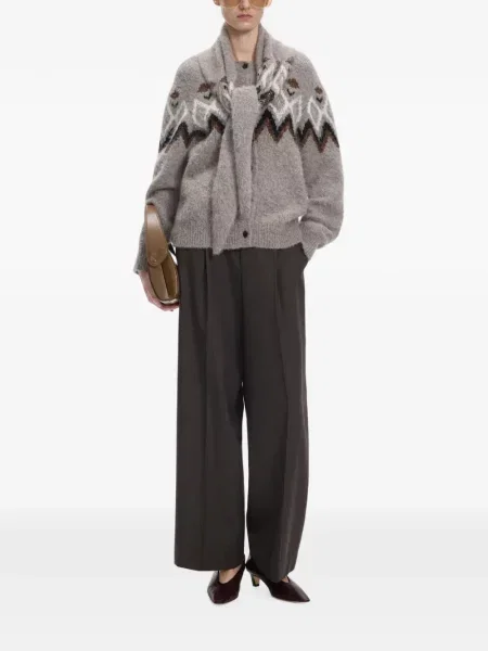Πλεκτός κασκόλ Jnby γκρι