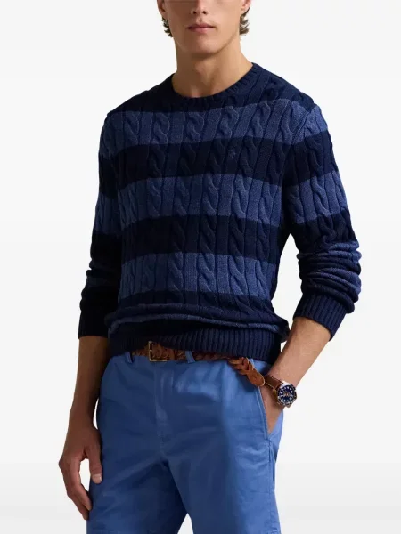 Prošívaná lněná květinová džínová bunda Polo Ralph Lauren modrá
