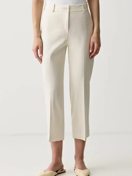 Sisley pantaloni straight pentru femei cu in bej