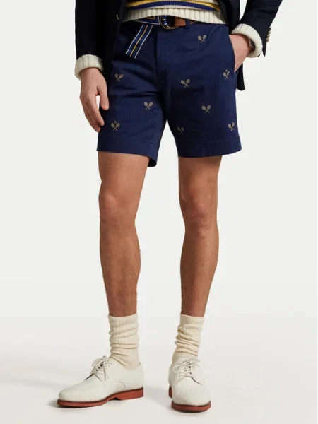 Polo Ralph Lauren Шорти от плат Straight Fit тъмносин
