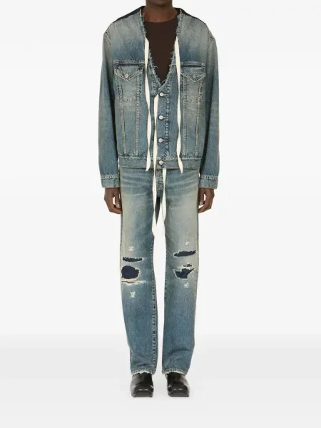 Viseltes hatású farmerek Maison Margiela kék