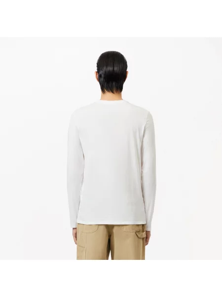 Lacoste Koszulka Z Długim Rękawem Z Bawełny Pima biała