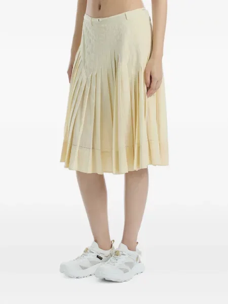 Cu centură fustă midi Low Classic clasică galben