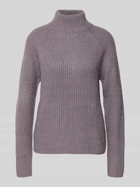 Sweter z dzianiny z efektem prążkowania i stójką Jake*s Collection