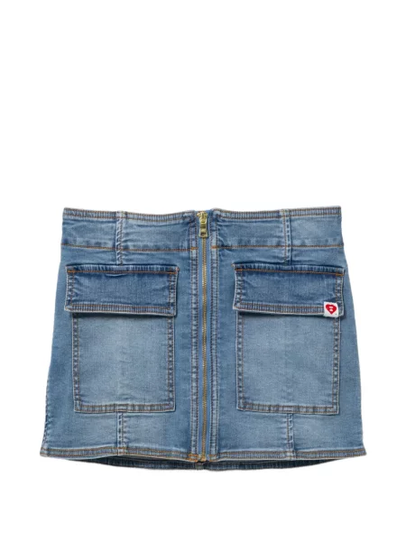 Fustă din denim Apee™ By *a Bathing Ape® cu petice albastru