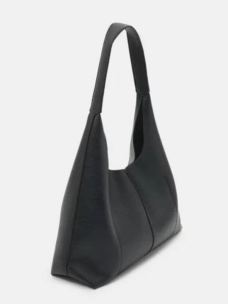 Кожаная сумка хобо Sinsay черная