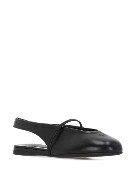 Balerini Miu Miu din piele slingback negru