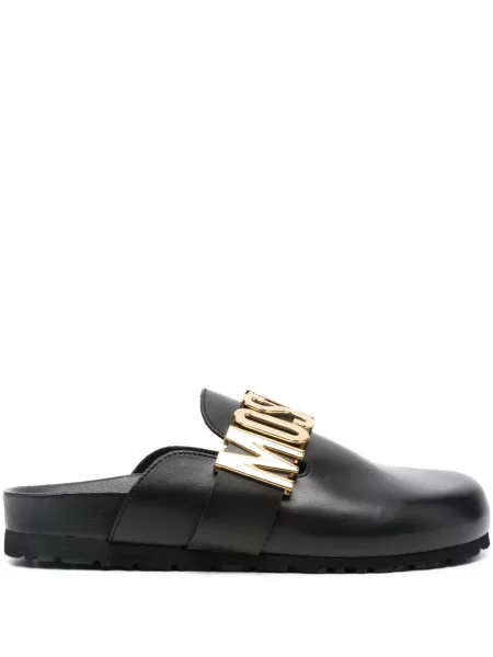 Papuci tip mules Moschino din piele negru