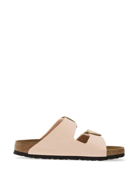 Sandale Birkenstock din piele fără toc cu cataramă roz
