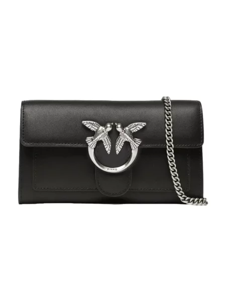 Torebka skórzana Pinko skórzana czarna