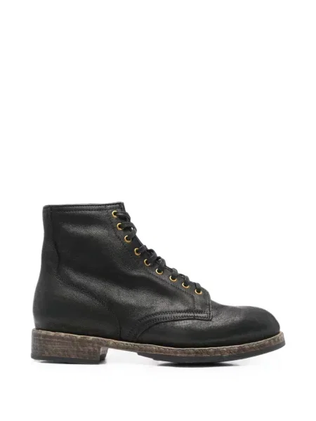 Botine Visvim cu șireturi din dantelă negru