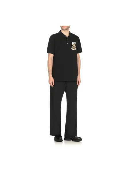 Koszulka polo Moschino z logo czarna