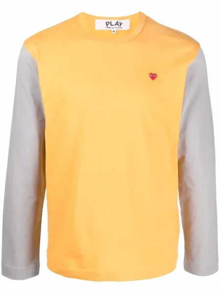 Tricou Comme Des Garcons Play cu broderie portocaliu