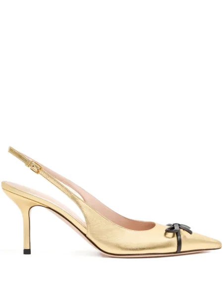 Pantofi cu toc Valentino Garavani cu funde slingback auriu
