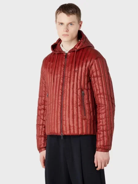 Пуховик Emporio Armani бордовый