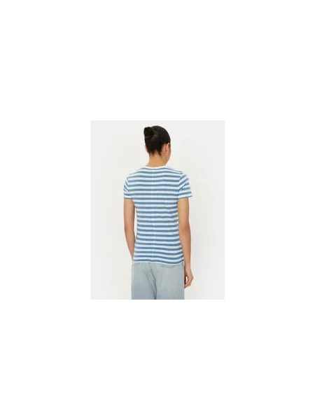 BOSS Póló C_Esla_Striped Regular Fit kék