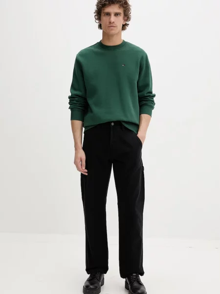 Tommy Jeans pulover z bombažem zelena