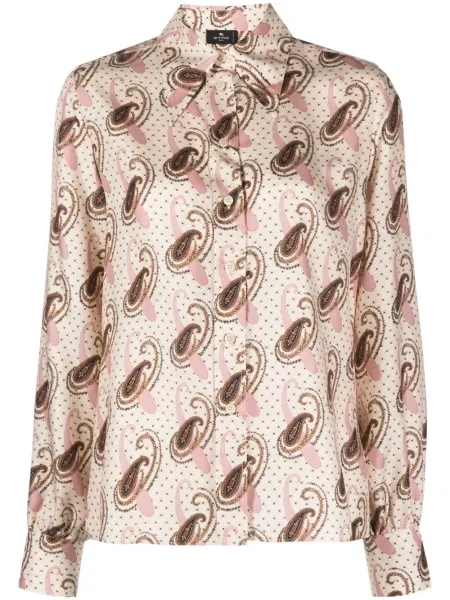 Cămașă Etro de mătase cu imagine cu model paisley
