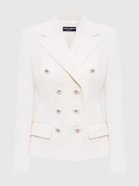 Двобортний жакет з вовни Dolce&gabbana бежевий