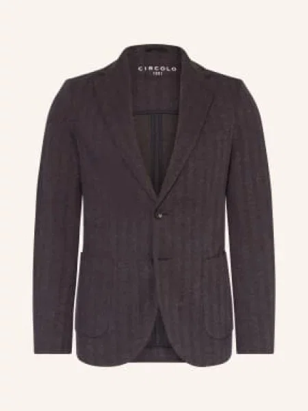 Circolo Slim Fit Sako Z Džersejové Tkaniny tmavě hnědá černá