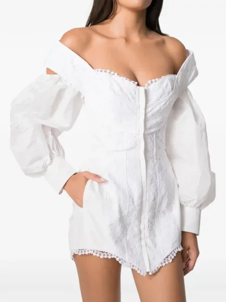 Rochie mini Norina St din dantelă alb