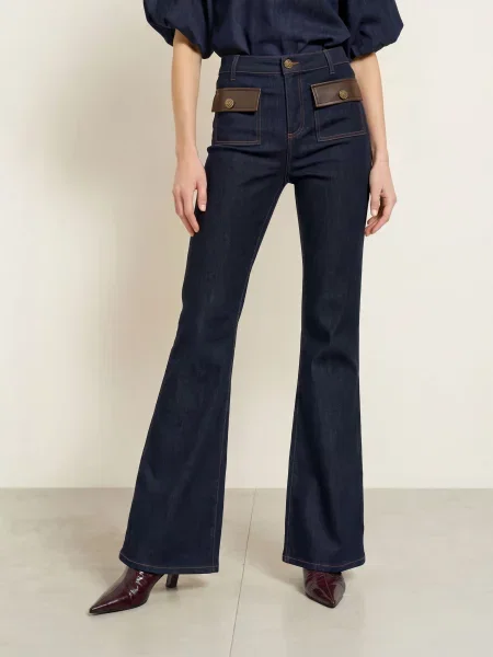 Joseph Ribkoff Flared Džíny dark denim
