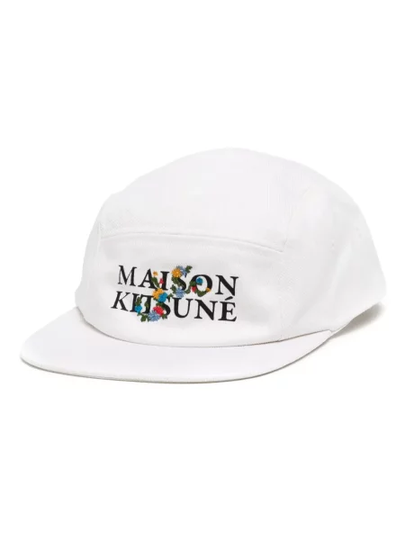 Șapcă Maison Kitsune cu imagine alb