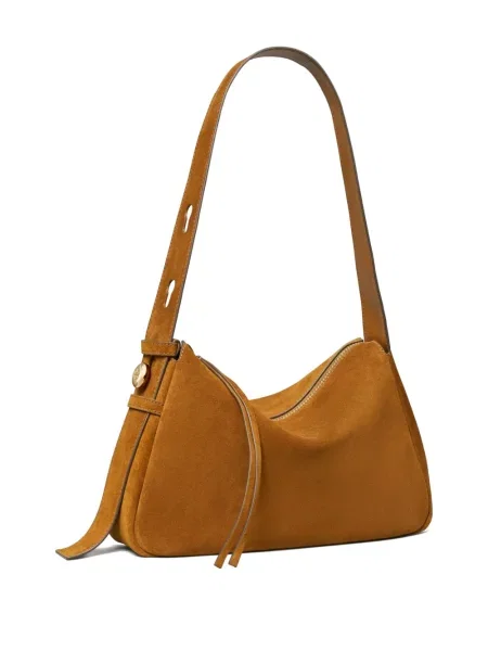 Geantă Tory Burch din piele de căprioară maro