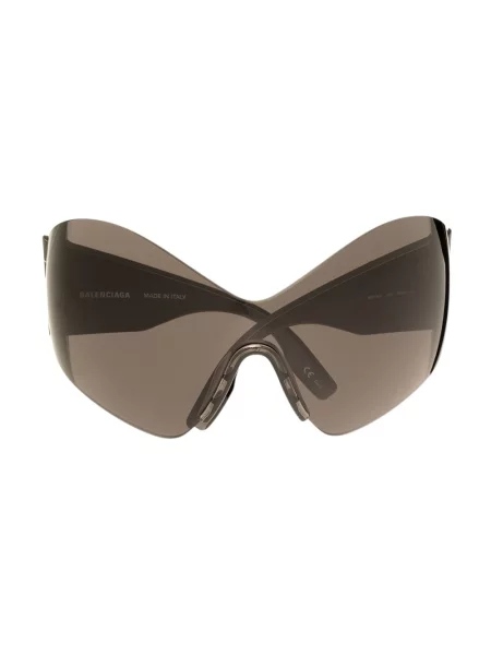 Lniane okulary przeciwsłoneczne Balenciaga Shield czarne