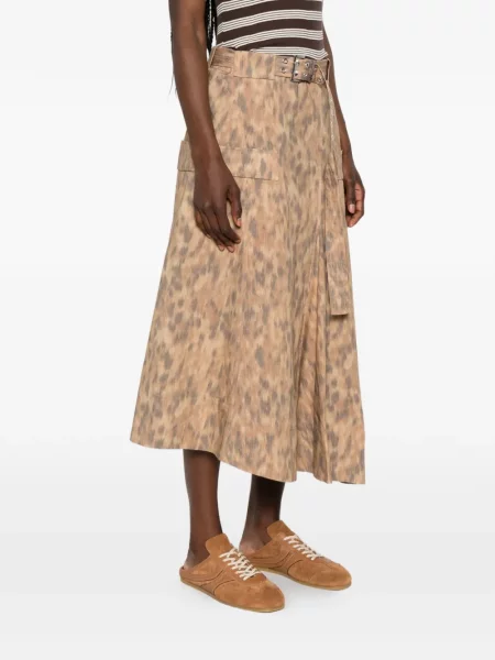Fustă Ganni cu imagine cu model leopard