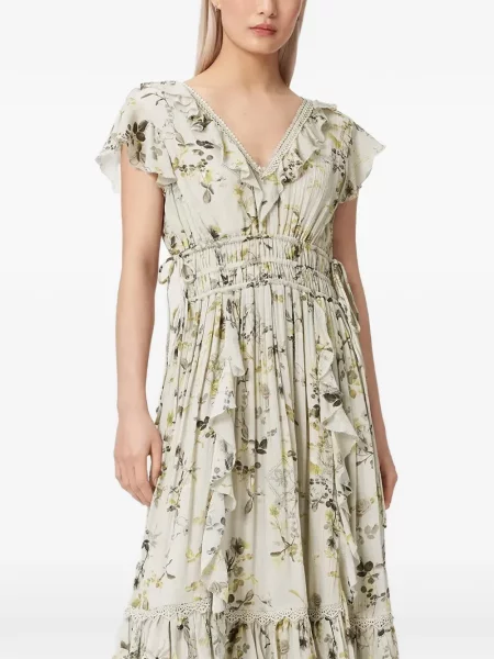 Rochie maxi Allsaints cu model floral cu imagine verde